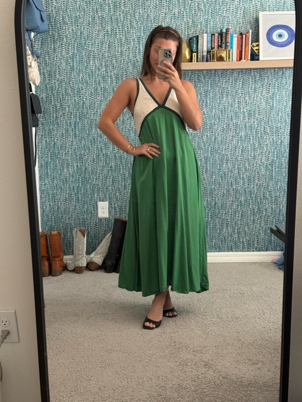 Sancia Naomi Colorblock Maxi Dress in Green - Picture 3 of 4